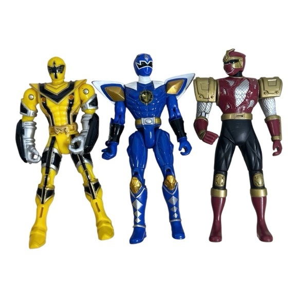 Power Ranger Action Figures Early 2000’s Red Blue Yellow Action Figures Set Of 3 - Picture 1 of 5